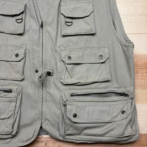 Vintage Gap Vest Large Brown Full Zip Cargo Fishing Hunting Outdoors - Picture 3 of 14